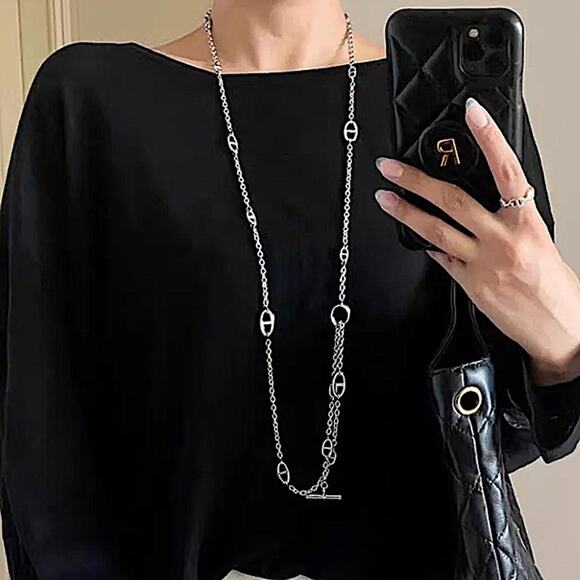 Multilayer Luxury Silver Necklace - Picture 3 of 11